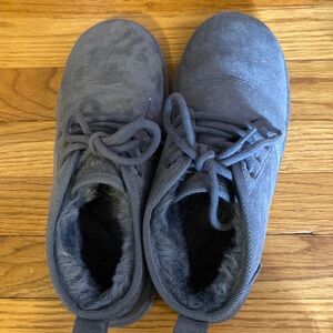 Weestep faux fur lace-up booties, size 9